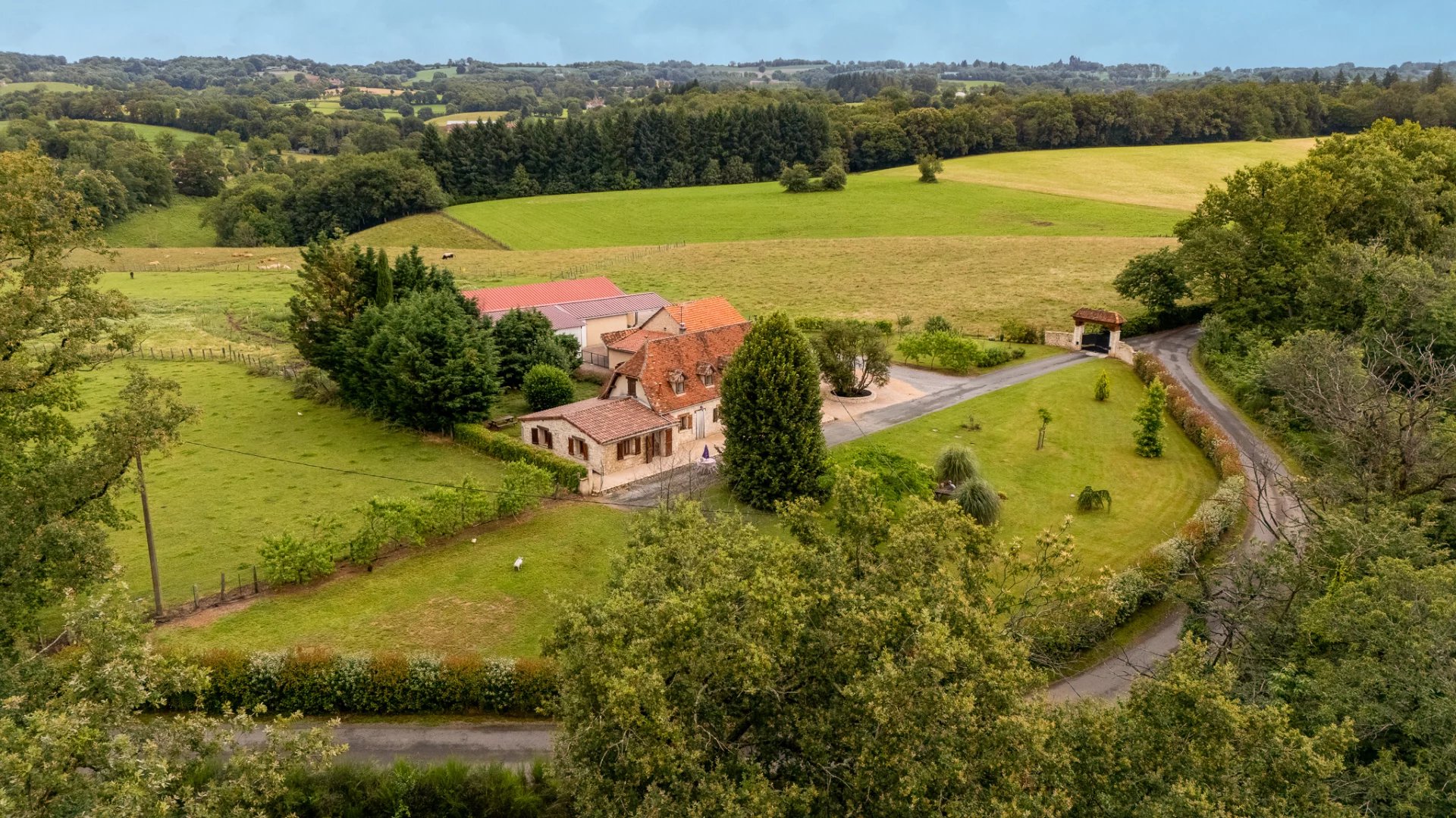 Attractive stone house with outbuildings and 12 hectares of land