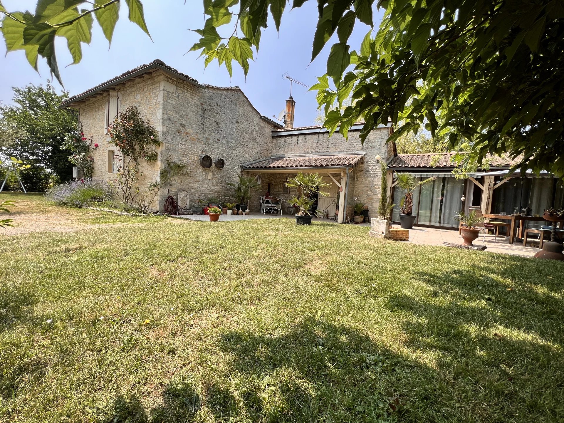 Magnificent stone house with pool, outbuilding and barn in Courcome, near Ruffec
