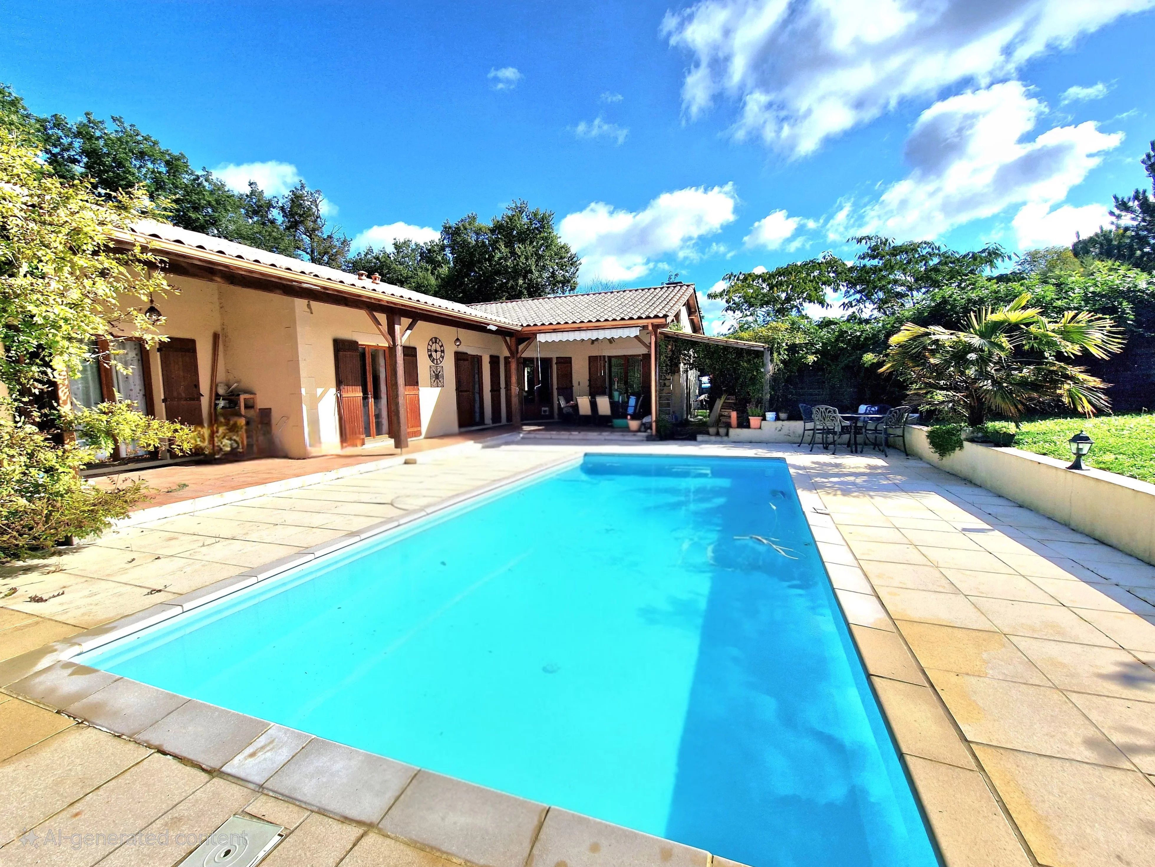 4 bed bungalow with pool - just outside Eymet