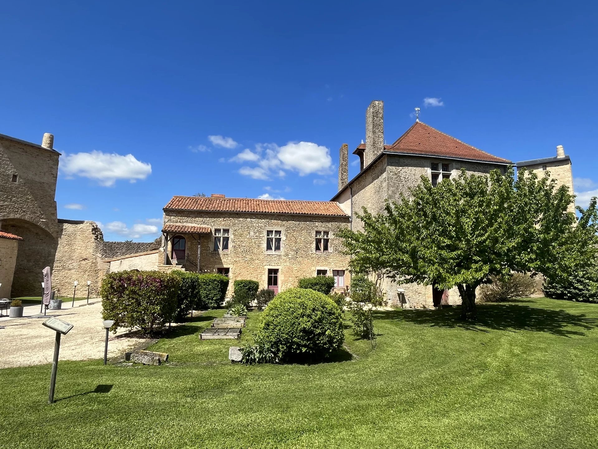 Renovated Medieval chateau fort overlooking historic town