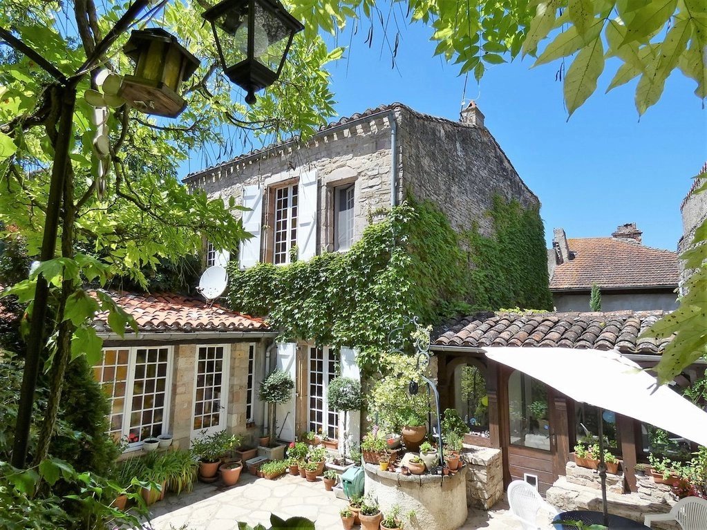 Medieval village home, 2 private courtyards and large garage