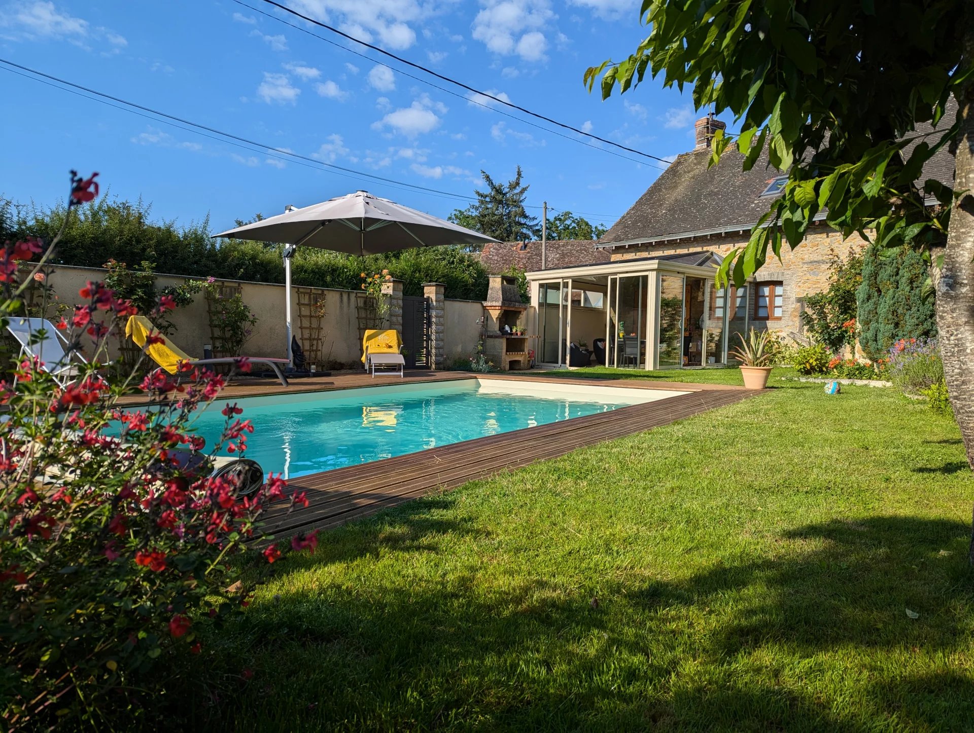 Beautifully presented property with heated pool and private pond near Chaillac 36