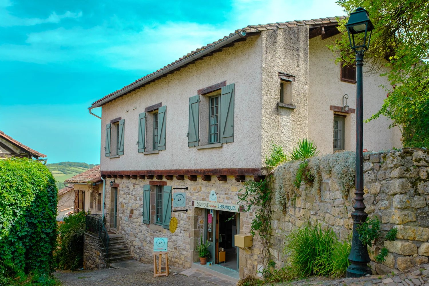 Exquisitely Restored Modern Residence with Rental Apartment and Commercial Space in Cordes-sur-Ciel