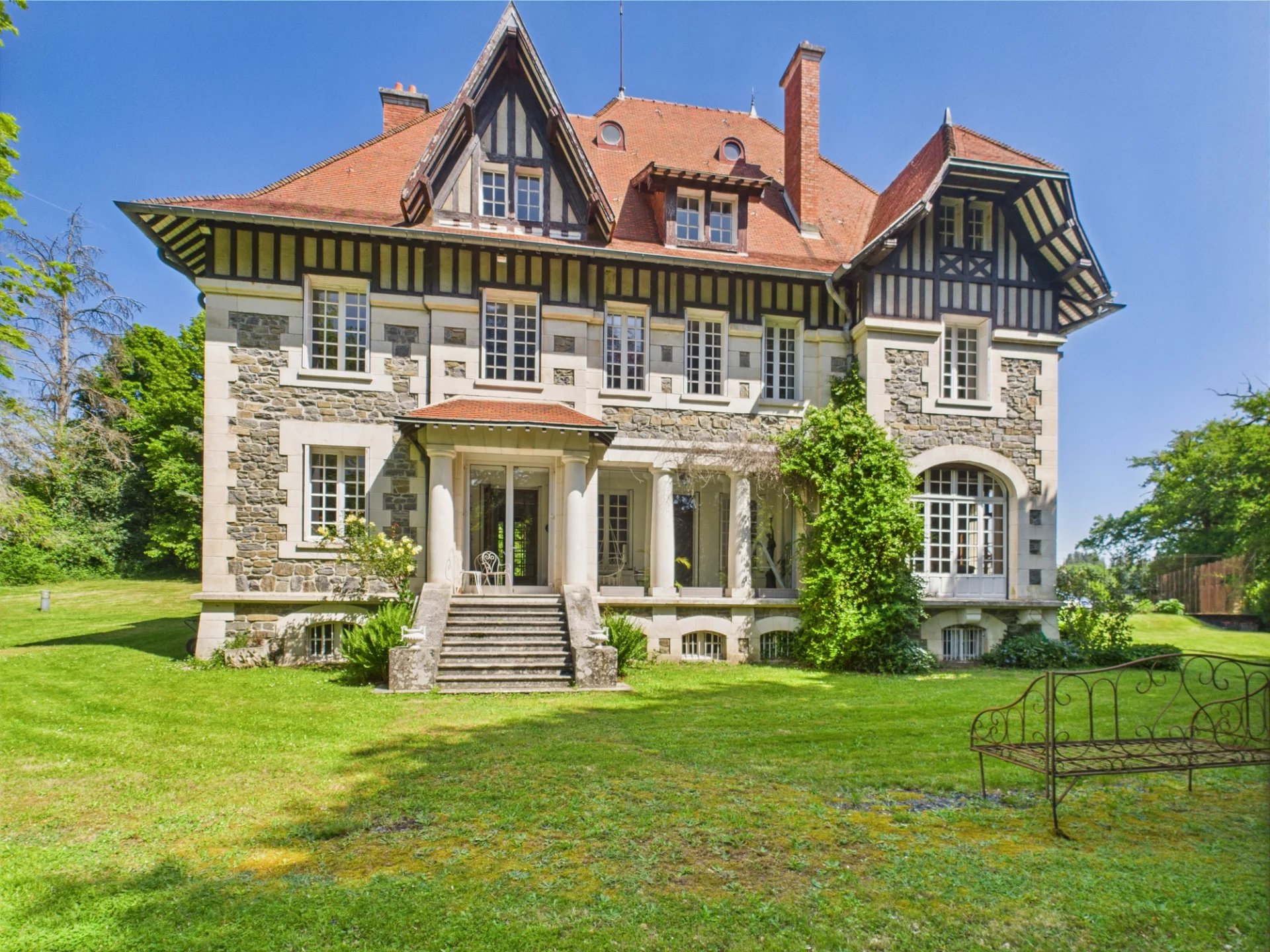 Truly unique chateau with two gites on a woodland park of 5 acres