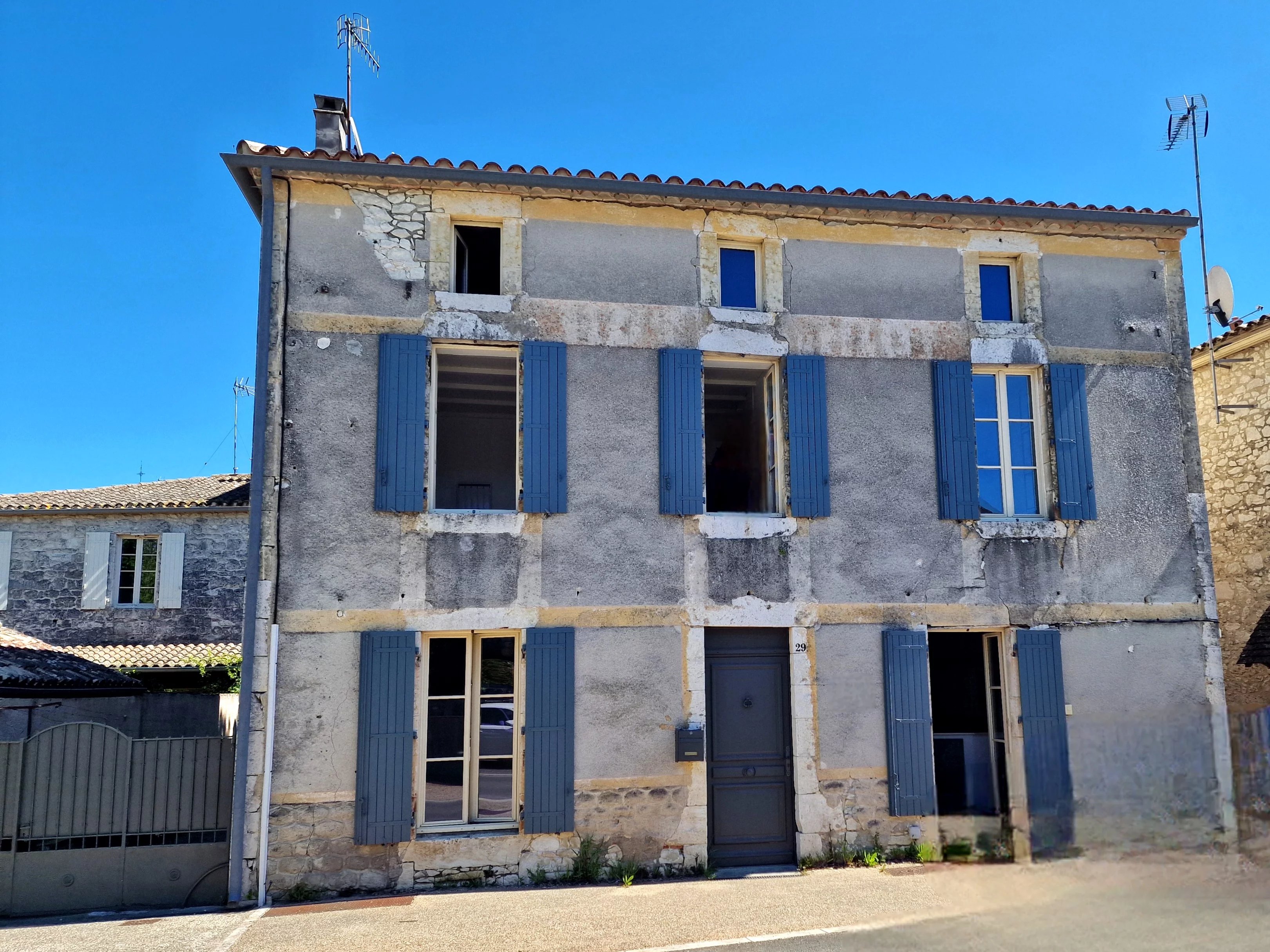 Detached stone village house