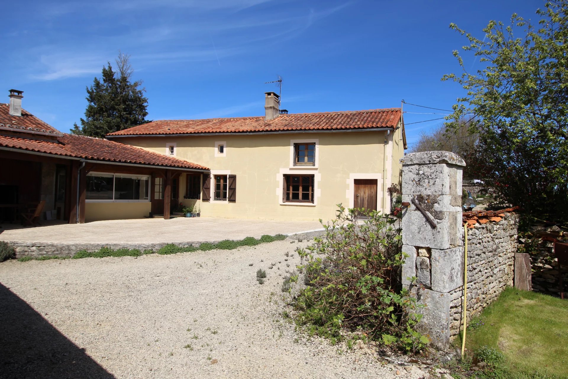 Detached country house with three bed gite, barns and land