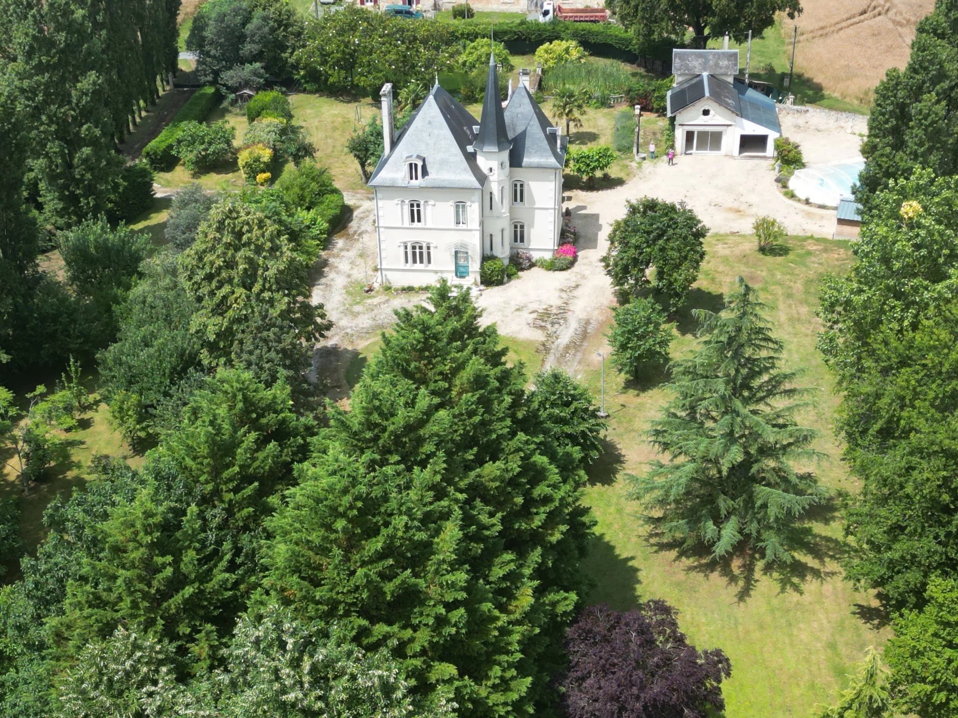 6 bed chateau with pool and guest house in its own park
