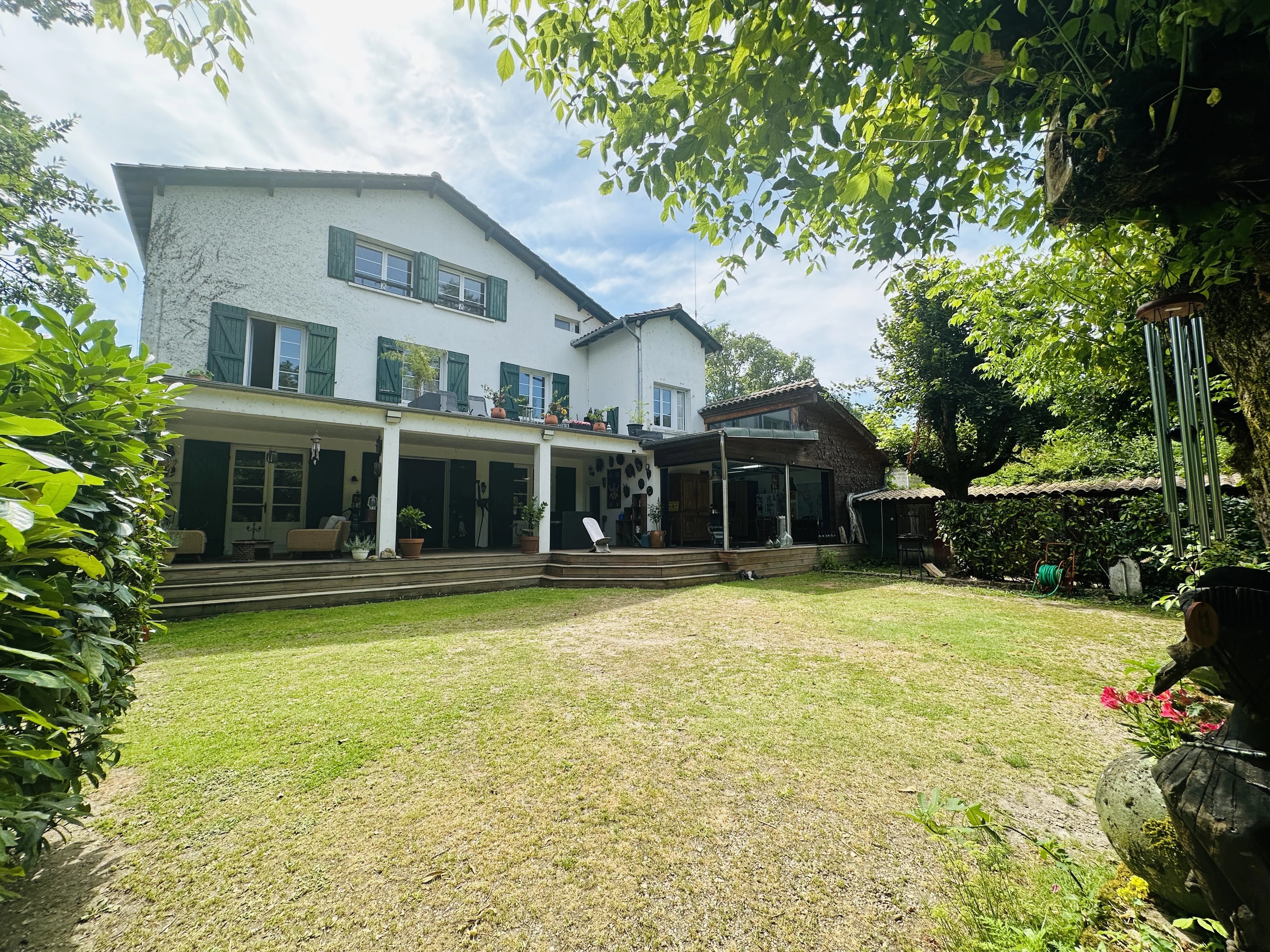 8-bedroom property in landscaped grounds with pool, chalet/guest house, outbuildings and river access